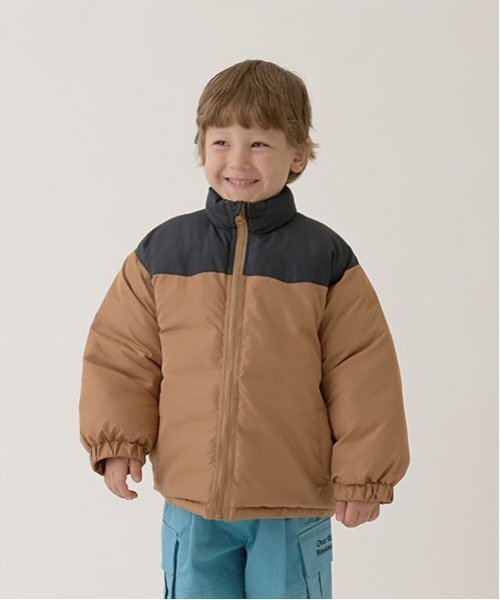 セール】【万能アウター】バイカラーパフジャケット（ブルゾン）｜b