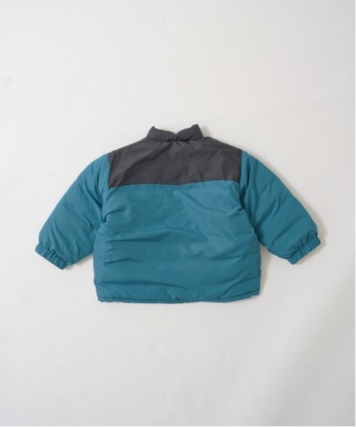 b・ROOM（ビールーム）の「【万能アウター】バイカラーパフジャケット（ブルゾン・キッズ・ブルーグリーン/ブラック/マルチ/キャメル/ライトカーキ・100cm/110cm/120cm/130cm/140cm/150cm）」の14枚目の写真