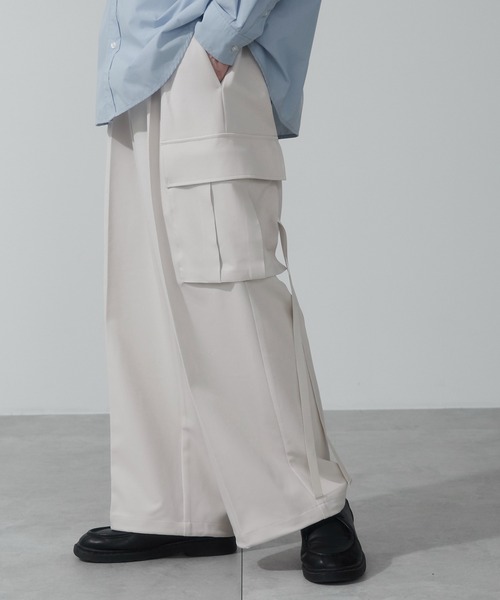 WEGO（ウィゴー）の「WEGO/スーパーバギーカーゴスラックス（スラックス・メンズ・ブラック/ライトベージュ/ダークグレー・SMALL/MEDIUM/LARGE）」の3枚目の写真