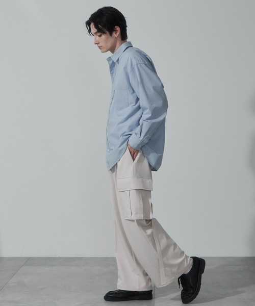 WEGO（ウィゴー）の「WEGO/スーパーバギーカーゴスラックス（スラックス・メンズ・ブラック/ライトベージュ/ダークグレー・SMALL/MEDIUM/LARGE）」の7枚目の写真