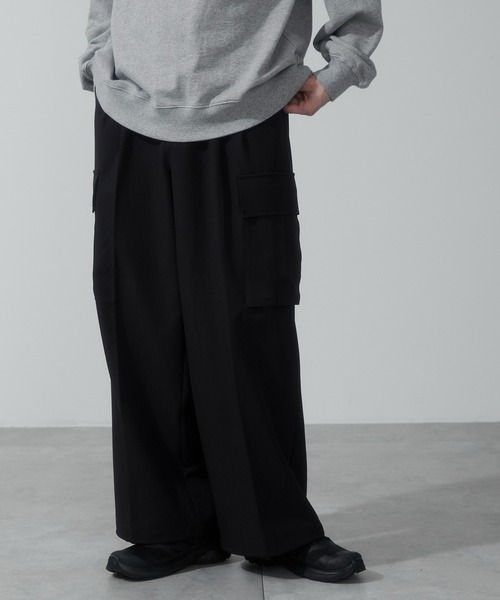 WEGO（ウィゴー）の「WEGO/スーパーバギーカーゴスラックス（スラックス・メンズ・ブラック/ライトベージュ/ダークグレー・SMALL/MEDIUM/LARGE）」の11枚目の写真