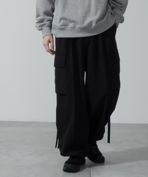 WEGO（ウィゴー）の「WEGO/スーパーバギーカーゴスラックス（スラックス・メンズ・ブラック/ライトベージュ/ダークグレー・SMALL/MEDIUM/LARGE）」の14枚目の写真