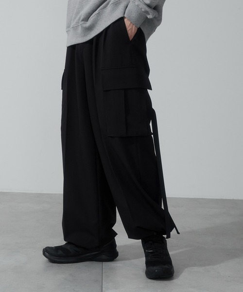 WEGO（ウィゴー）の「WEGO/スーパーバギーカーゴスラックス（スラックス・メンズ・ブラック/ライトベージュ/ダークグレー・SMALL/MEDIUM/LARGE）」の15枚目の写真