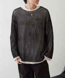 NUNIFE（ユニフィー）の「【UNISEX】配色透かしニット（ニット/セーター・レディース）」