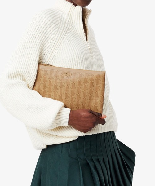 LACOSTE(ラコステ)の「ゼリー ミニクラッチバッグ(クラッチバッグ・レディース・ワイン/ベージュ・FREE)」の2枚目の写真