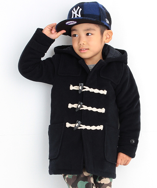 B:MING by BEAMS（ビーミングバイビームス）の「ビーミング by ビームス / メルトン中綿ダッフルコート（ダッフルコート・キッズ・ネイビー/グレー・90/110/100/120/130/150/140/80）」の2枚目の写真