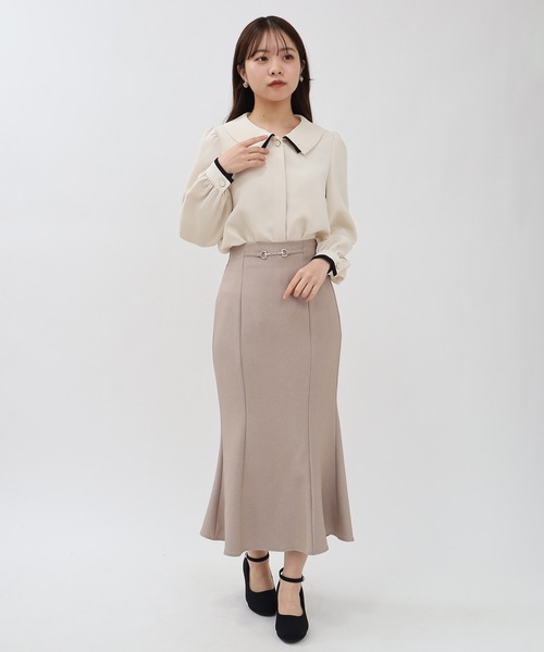 ASTORIA ODIER（アストリアオディール）の「衿配色ブラウス（シャツ/ブラウス・レディース・ベージュ/ブラウン/グリーン/ネイビー/ラベンダー・SMALL/MEDIUM）」の22枚目の写真