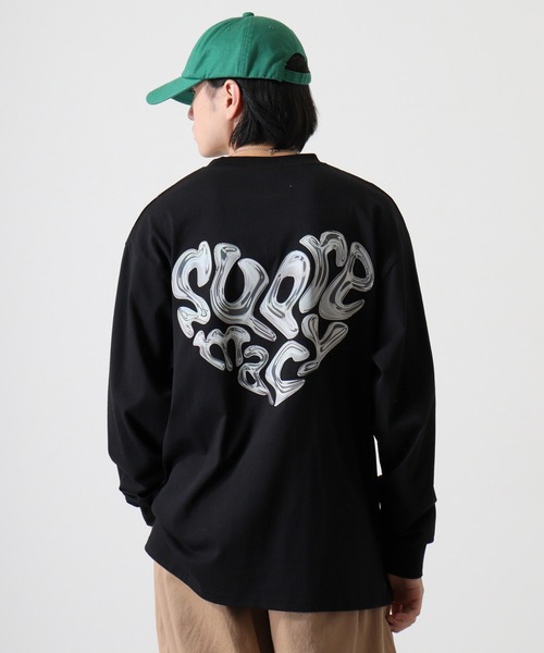 SUGGESTION(サジェッション)の「Metal heart logo reflector PT long T-shirt / メタルハートロゴ リフレクターPT ロングTシャツ unisex(Tシャツ/カットソー・メンズ・オフホワイト/ブラック・M/L)」の2枚目の写真