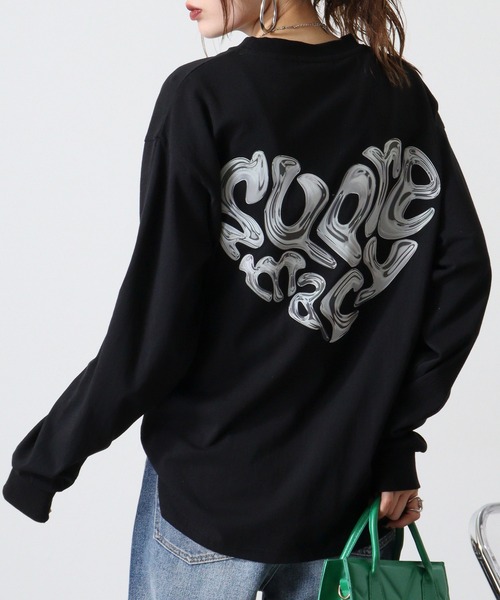 SUGGESTION(サジェッション)の「Metal heart logo reflector PT long T-shirt / メタルハートロゴ リフレクターPT ロングTシャツ unisex(Tシャツ/カットソー・メンズ・オフホワイト/ブラック・M/L)」の6枚目の写真