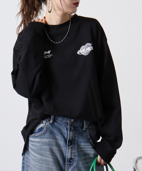 SUGGESTION(サジェッション)の「Metal heart logo reflector PT long T-shirt / メタルハートロゴ リフレクターPT ロングTシャツ unisex(Tシャツ/カットソー・メンズ・オフホワイト/ブラック・M/L)」の4枚目の写真