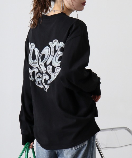 SUGGESTION(サジェッション)の「Metal heart logo reflector PT long T-shirt / メタルハートロゴ リフレクターPT ロングTシャツ unisex(Tシャツ/カットソー・メンズ・オフホワイト/ブラック・M/L)」の5枚目の写真