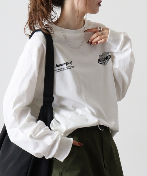 SUGGESTION(サジェッション)の「Metal heart logo reflector PT long T-shirt / メタルハートロゴ リフレクターPT ロングTシャツ unisex(Tシャツ/カットソー・メンズ・オフホワイト/ブラック・M/L)」の9枚目の写真
