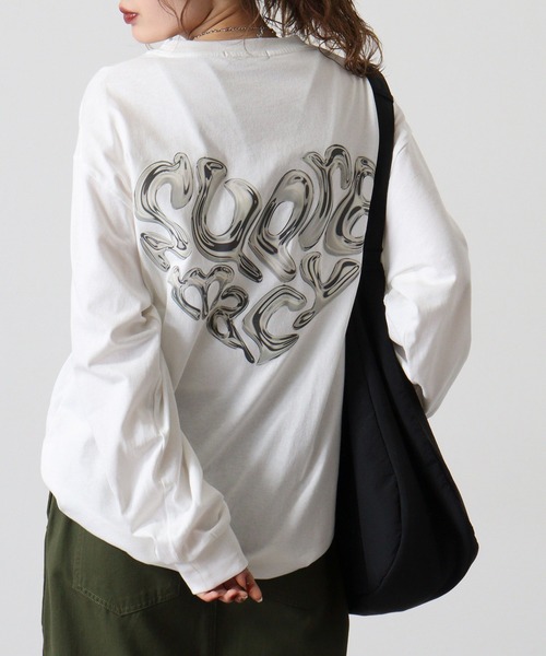 SUGGESTION(サジェッション)の「Metal heart logo reflector PT long T-shirt / メタルハートロゴ リフレクターPT ロングTシャツ unisex(Tシャツ/カットソー・メンズ・オフホワイト/ブラック・M/L)」の10枚目の写真