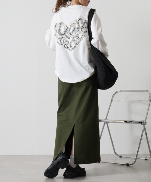 SUGGESTION(サジェッション)の「Metal heart logo reflector PT long T-shirt / メタルハートロゴ リフレクターPT ロングTシャツ unisex(Tシャツ/カットソー・メンズ・オフホワイト/ブラック・M/L)」の11枚目の写真
