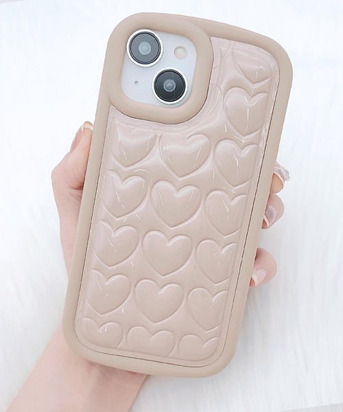 セール】3D ハート ソフト iPhone ケース（スマホケース/カバー