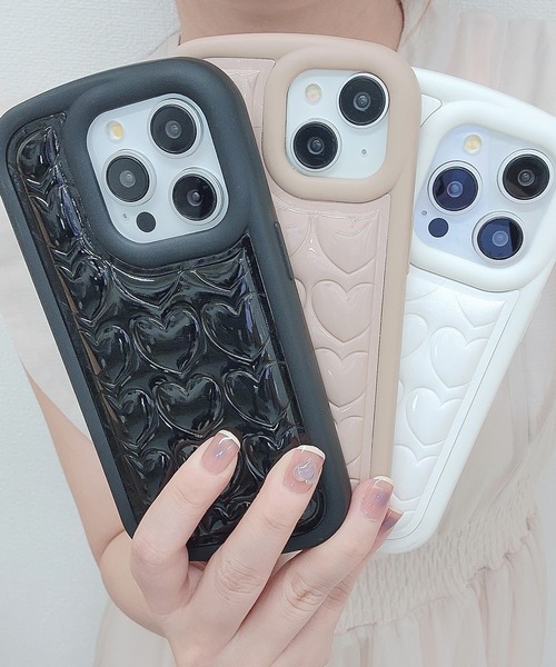 セール】3D ハート ソフト iPhone ケース（スマホケース/カバー