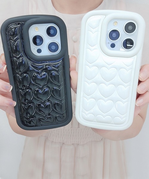 セール】3D ハート ソフト iPhone ケース（スマホケース/カバー