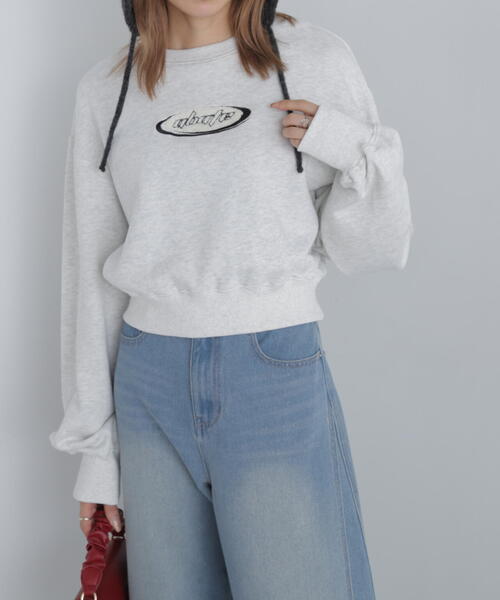 FREE'S MART（フリーズマート）の「◆スポーツロゴサガラ刺繍ショート丈スウェット（スウェット・レディース・ライトグリーン/ホワイト/ブラック・FREE）」の2枚目の写真