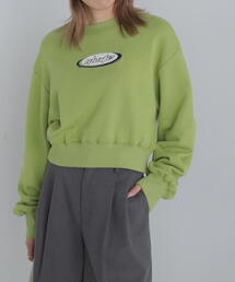 ◆スポーツロゴサガラ刺繍ショート丈スウェット