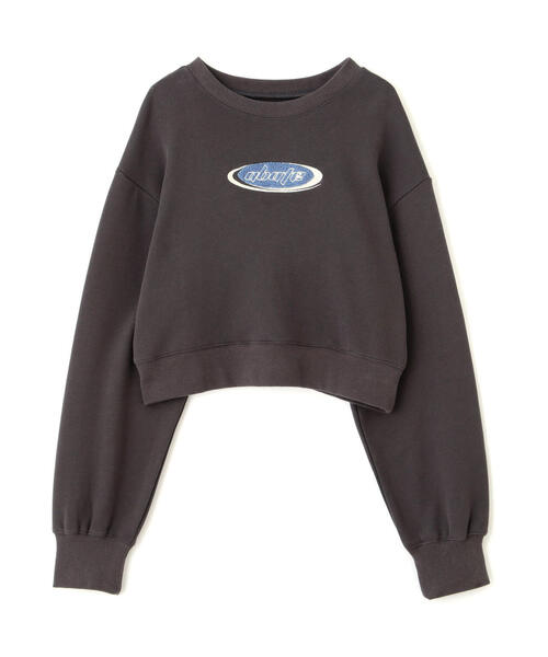 FREE'S MART（フリーズマート）の「◆スポーツロゴサガラ刺繍ショート丈スウェット（スウェット・レディース・ライトグリーン/ホワイト/ブラック・FREE）」の4枚目の写真