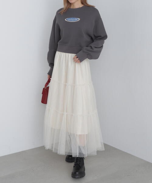 FREE'S MART（フリーズマート）の「◆スポーツロゴサガラ刺繍ショート丈スウェット（スウェット・レディース・ライトグリーン/ホワイト/ブラック・FREE）」の9枚目の写真