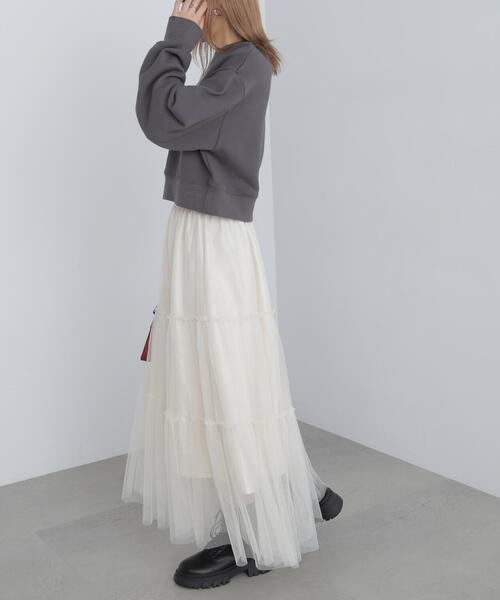 FREE'S MART（フリーズマート）の「◆スポーツロゴサガラ刺繍ショート丈スウェット（スウェット・レディース・ライトグリーン/ホワイト/ブラック・FREE）」の10枚目の写真