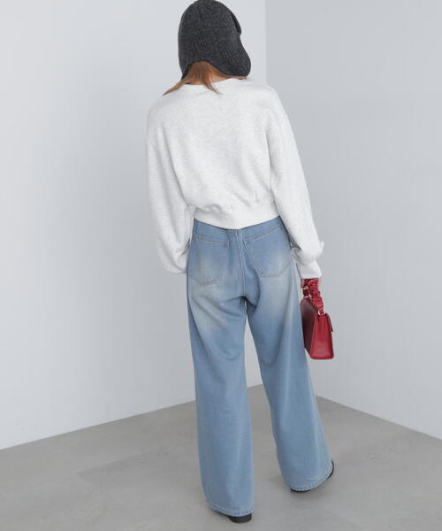 FREE'S MART（フリーズマート）の「◆スポーツロゴサガラ刺繍ショート丈スウェット（スウェット・レディース・ライトグリーン/ホワイト/ブラック・FREE）」の22枚目の写真