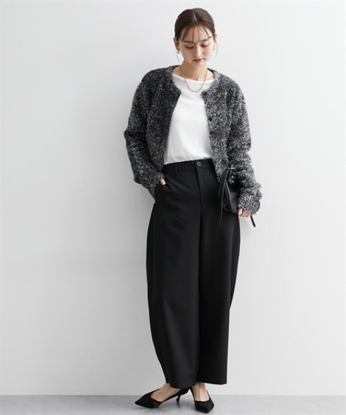 カーブシルエット ブラック パンツ 韓国 スラックス  cr9002 カーブパンツ（スラックス）｜nissen（ニッセン）のファッション