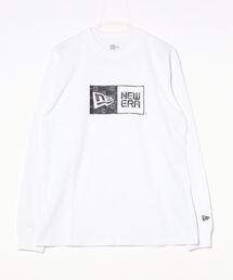 ニューエラ LS CT TEE BOX LOGO WHI BLK PATTERN