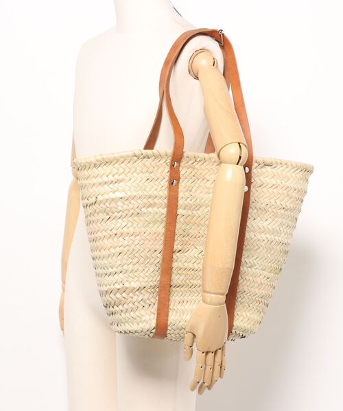 UNBILLION(アンビリオン)の「アフリカンスクエアー AFRICANSQUARE / タザドームかごバッグ 平革(かごバッグ・レディース・ベージュ・FREE)」の7枚目の写真