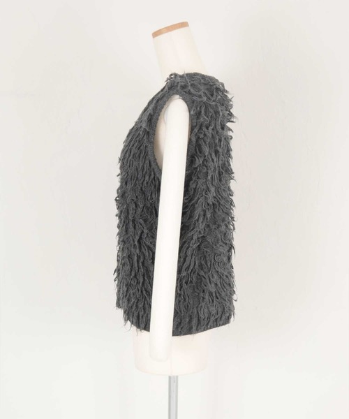 titivate（ティティベイト）の「ループフリンジニットベスト（ベスト・レディース・チャコール/グレイッシュベージュ/アイボリー・FREE）」の20枚目の写真