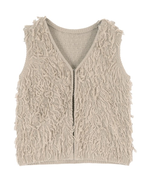 titivate（ティティベイト）の「ループフリンジニットベスト（ベスト・レディース・チャコール/グレイッシュベージュ/アイボリー・FREE）」の18枚目の写真