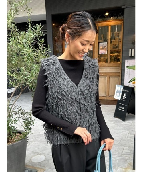 ループフリンジニットベスト（ベスト）｜titivate（ティティベイト）の