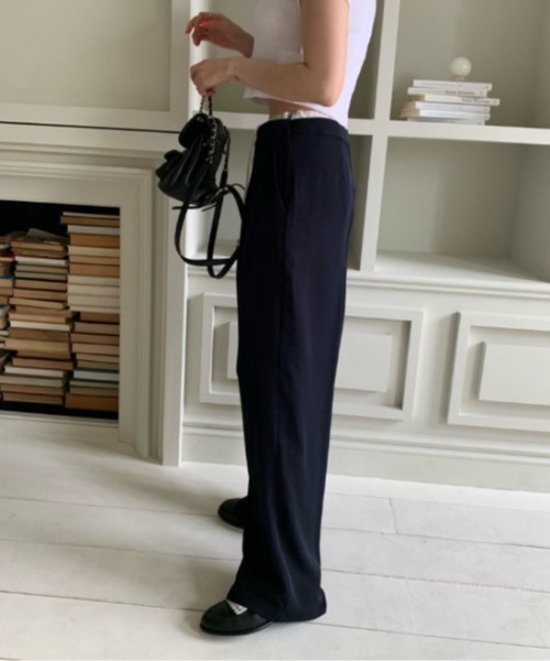 sorule（ソルレ）の「ウエスト配色タックパンツ（スラックス・レディース・ネイビー/グレー・FREE）」の7枚目の写真