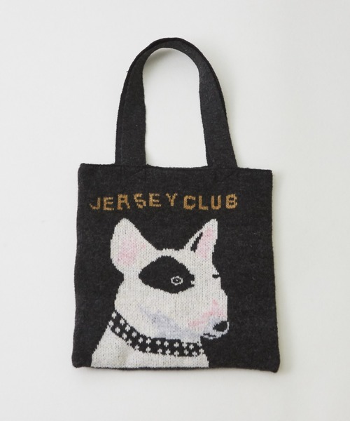 CUBE SUGAR（キューブシュガー）の「リサイクルニットジャガードトートバッグ（トートバッグ・レディース・スミクロ/ベージュ/トップグレー・M）」の17枚目の写真