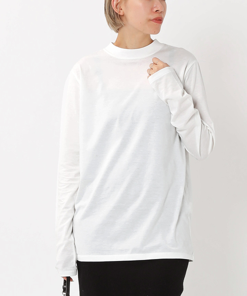 AP STUDIO(エーピーストゥディオ)の「NewモックネックロングスリーブTシャツ(Tシャツ/カットソー・レディース・ホワイト・FREE)」の1枚目の写真