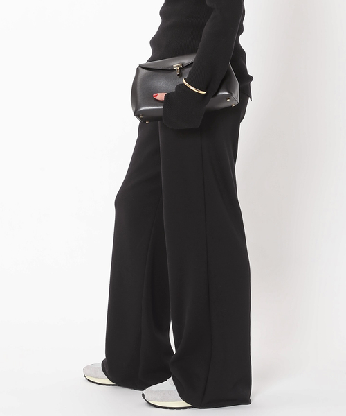 美品 Deuxieme Classe 別注 ウエストロゴパンツ ストライプ 36 サテン切り替え ウエストゴム&ドロスト ワイド パンツ Liala×PG