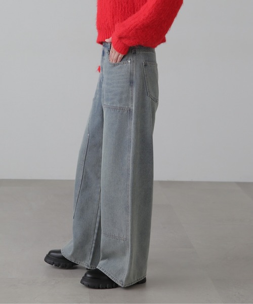 FREE'S MART（フリーズマート）の「ダブルニーワイドデニム（デニムパンツ・レディース・ブルー系その他3/ブルー系その他4・SMALL/MEDIUM）」の7枚目の写真