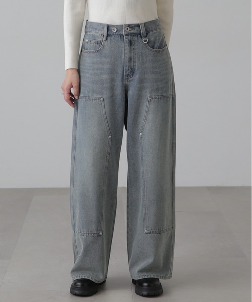 FREE'S MART（フリーズマート）の「ダブルニーワイドデニム（デニムパンツ・レディース・ブルー系その他3/ブルー系その他4・SMALL/MEDIUM）」の13枚目の写真