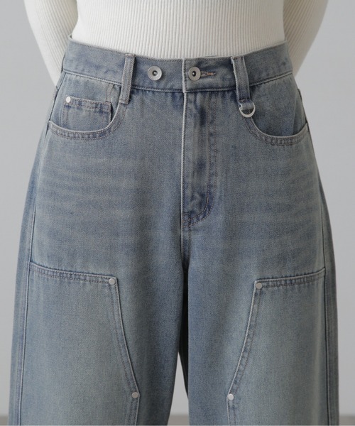 FREE'S MART（フリーズマート）の「ダブルニーワイドデニム（デニムパンツ・レディース・ブルー系その他3/ブルー系その他4・SMALL/MEDIUM）」の16枚目の写真