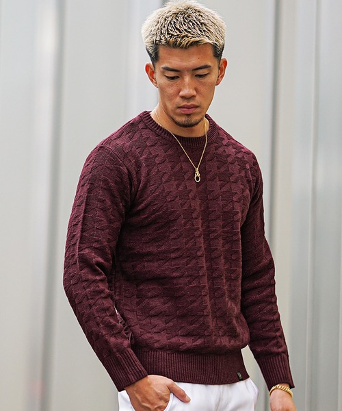 SOMEDIFF(サムディフ)の「【SOMEDIFF】選べる3柄デザイン7GGニット クルーネック Vネック ニットセーター メンズ 春服 冬服(ニット/セーター・メンズ・ブラック/グレー/レッド/ブラック系その他/グレー系その他/レッド系その他/ブラック系その他2/グレー系その他2/レッド系その他2・M/L/XL/XXL)」の19枚目の写真