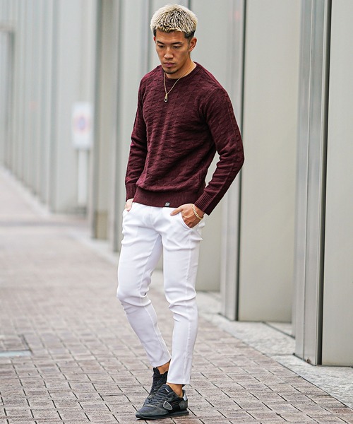 SOMEDIFF(サムディフ)の「【SOMEDIFF】選べる3柄デザイン7GGニット クルーネック Vネック ニットセーター メンズ 春服 冬服(ニット/セーター・メンズ・ブラック/グレー/レッド/ブラック系その他/グレー系その他/レッド系その他/ブラック系その他2/グレー系その他2/レッド系その他2・M/L/XL/XXL)」の20枚目の写真