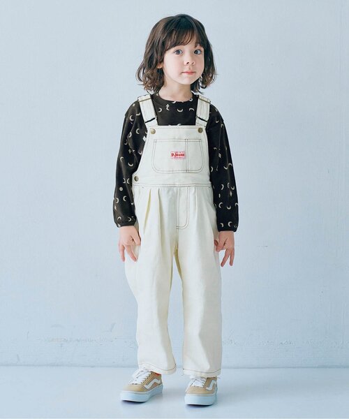 p.premier（ピードットプルミエ）の「ヘビロテしたくなる総柄長袖ストレッチTシャツ（Tシャツ/カットソー・キッズ・ブラック/アイボリー/サックスブルー/ベージュ/チャコール/オフホワイト/グリーン/レッド・80/90/100/110/120/130）」の9枚目の写真