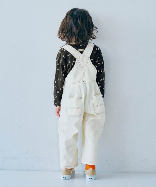 p.premier（ピードットプルミエ）の「ヘビロテしたくなる総柄長袖ストレッチTシャツ（Tシャツ/カットソー・キッズ・ブラック/アイボリー/サックスブルー/ベージュ/チャコール/オフホワイト/グリーン/レッド・80/90/100/110/120/130）」の10枚目の写真