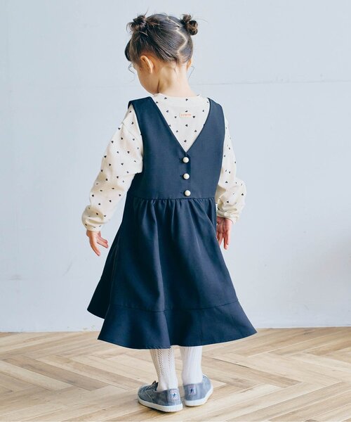 p.premier（ピードットプルミエ）の「ヘビロテしたくなる総柄長袖ストレッチTシャツ（Tシャツ/カットソー・キッズ・ブラック/アイボリー/サックスブルー/ベージュ/チャコール/オフホワイト/グリーン/レッド・80/90/100/110/120/130）」の16枚目の写真