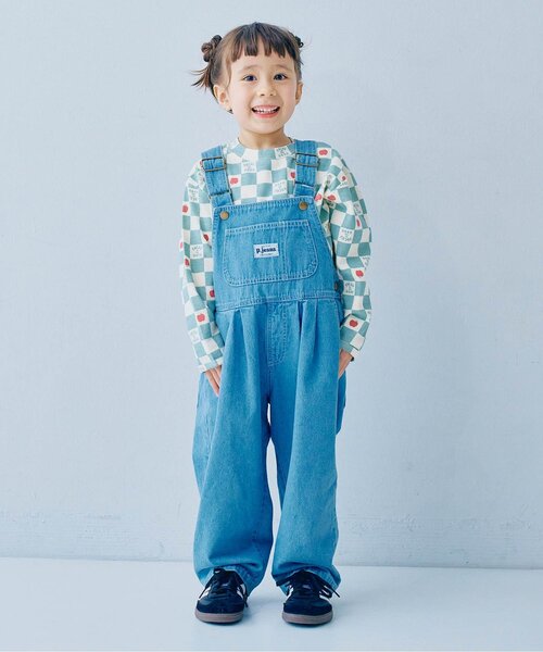 p.premier（ピードットプルミエ）の「ヘビロテしたくなる総柄長袖ストレッチTシャツ（Tシャツ/カットソー・キッズ・ブラック/アイボリー/サックスブルー/ベージュ/チャコール/オフホワイト/グリーン/レッド・80/90/100/110/120/130）」の21枚目の写真