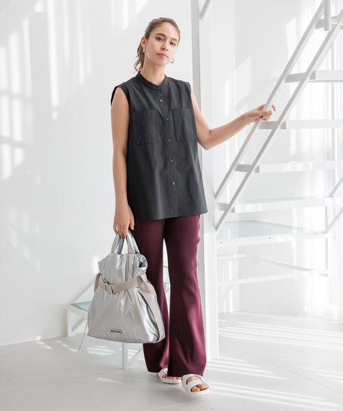 OUTDOOR PRODUCTS（アウトドアプロダクツ）の「【HEREIAM】OUTDOOR(アウトドア)別注/2WAYベルトトートバッグM（トートバッグ・レディース・ブラック/カーキ/シルバー/ブラック系・FREE）」の5枚目の写真