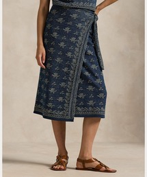 ラルフローレン☆フリンジトリムド ニット ラップ スカート POLO