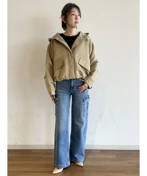 GAP(ギャップ)の「リラックス ナイロン パーカージャケット(ナイロンジャケット・レディース・カーキ/ベージュ・XS/S/M/L)」の18枚目の写真