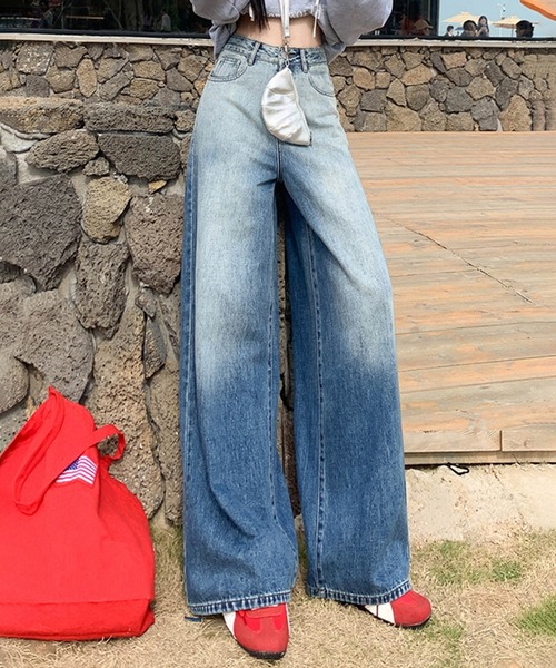 aimoha(アイモハ)の「グラデーションウォッシュ・ハイウエストワイドデニムパンツ(デニムパンツ・レディース・ブルー・XX-LARGE/X-LARGE/LARGE/MEDIUM/SMALL/X-SMALL)」の10枚目の写真